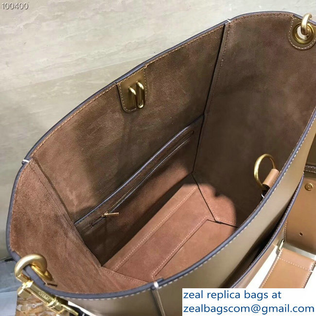 Celine Sangle Bucket Bag In Natural Calfskin Brown