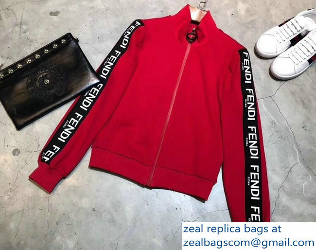 Fendi Logo Trim Jacket Red 2018