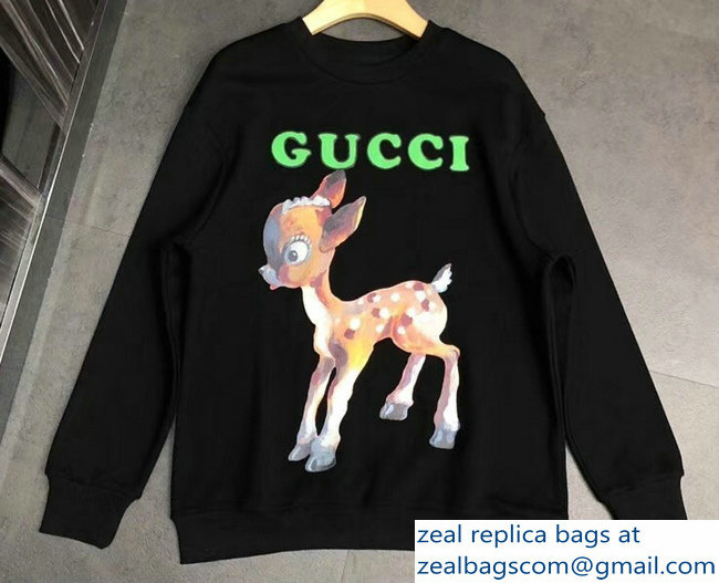 Gucci Logo Fawn Black Sweatshirt 2018