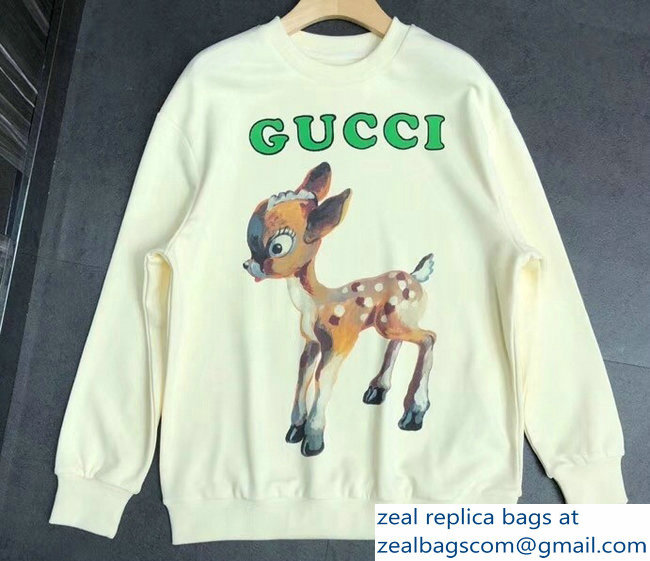 Gucci Logo Fawn Creamy Sweatshirt 2018