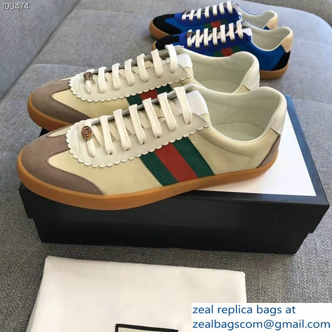 Gucci Suede Web Lovers Sneakers Leather Beige 2018