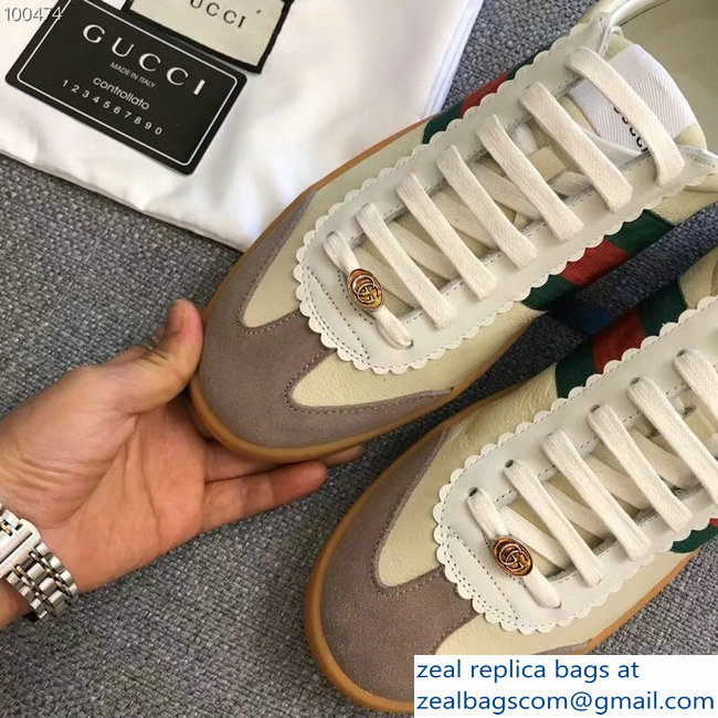 Gucci Suede Web Lovers Sneakers Leather Beige 2018