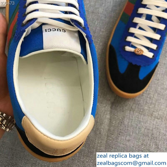 Gucci Suede Web Lovers Sneakers Nylon Blue 2018