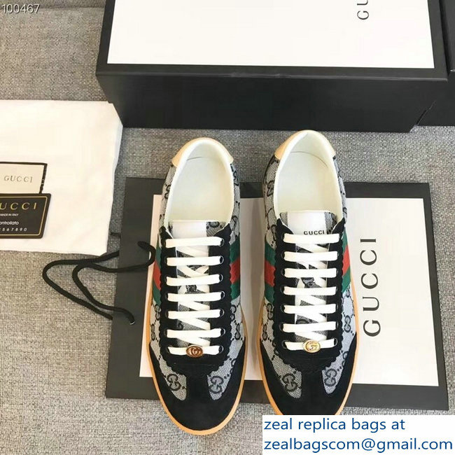 Gucci Suede Web Lovers Sneakers Original GG Supreme Black 2018