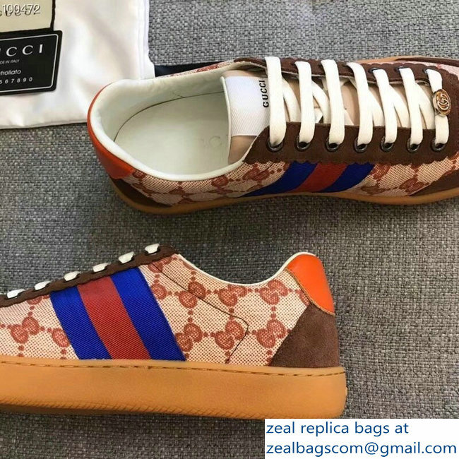 Gucci Suede Web Lovers Sneakers Original GG Supreme Brown 2018