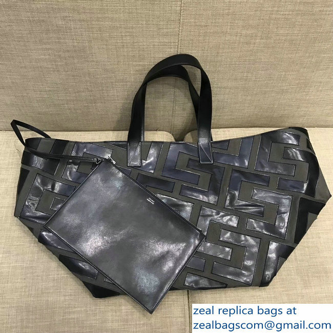 Celin Textile and Leather Patchwork Medium Tote Bag Black 2018