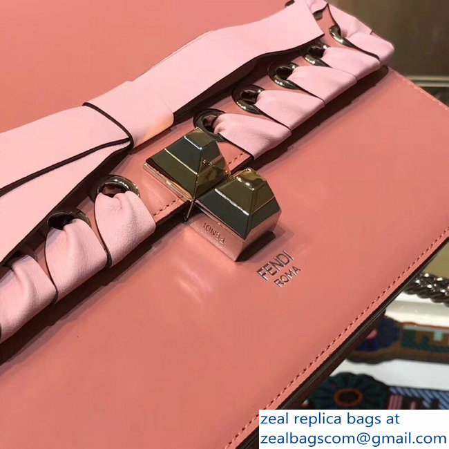 Fendi Medium Kan I Bag Threaded Decoration And Bow Pink 2018