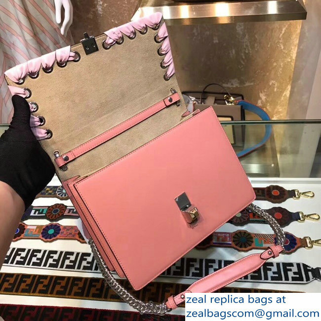 Fendi Medium Kan I Bag Threaded Decoration And Bow Pink 2018