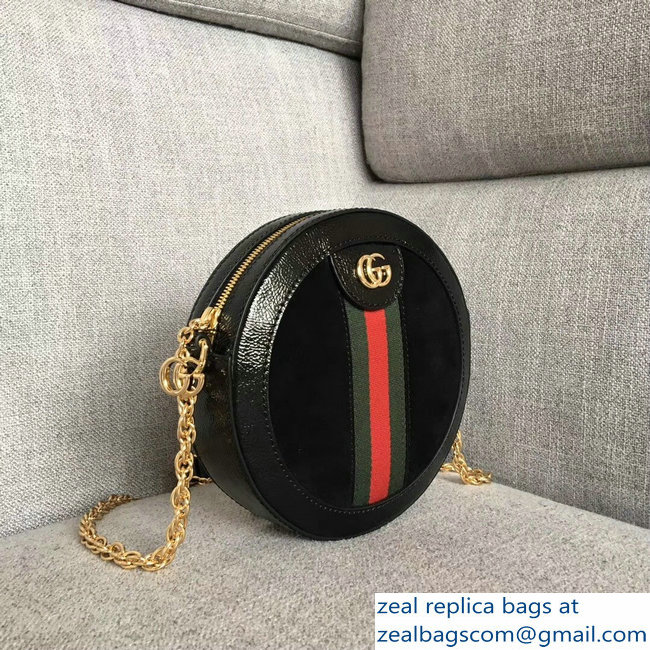 Gucci Ophidia Mini Suede Round Shoulder Bag 550618 Black 2018