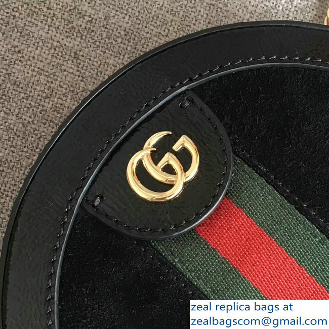 Gucci Ophidia Mini Suede Round Shoulder Bag 550618 Black 2018