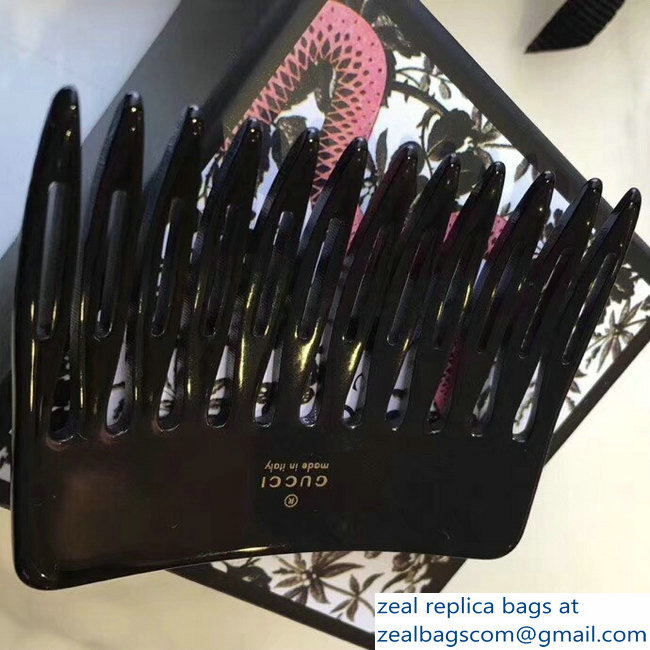 Gucci Crystal Logo Hair Comb 503957 Black 2018