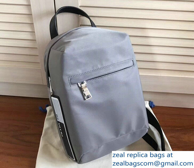 Prada Nylon One-Shoulder Backpack Bag 2VZ023 Gray 2018