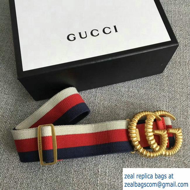 Gucci Sylvie Web Elastic Belt With Torchon Double G Buckle 2018