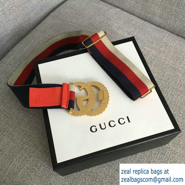 Gucci Sylvie Web Elastic Belt With Torchon Double G Buckle 2018