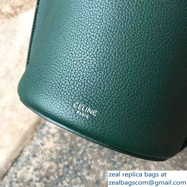 Celine Nano Big Bag Bucket Bag in Grained Calfskin 187243 Green 2019