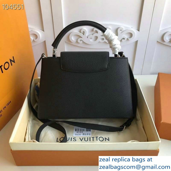 Louis Vuitton Capucines PM Bag M42242 Black/Silver