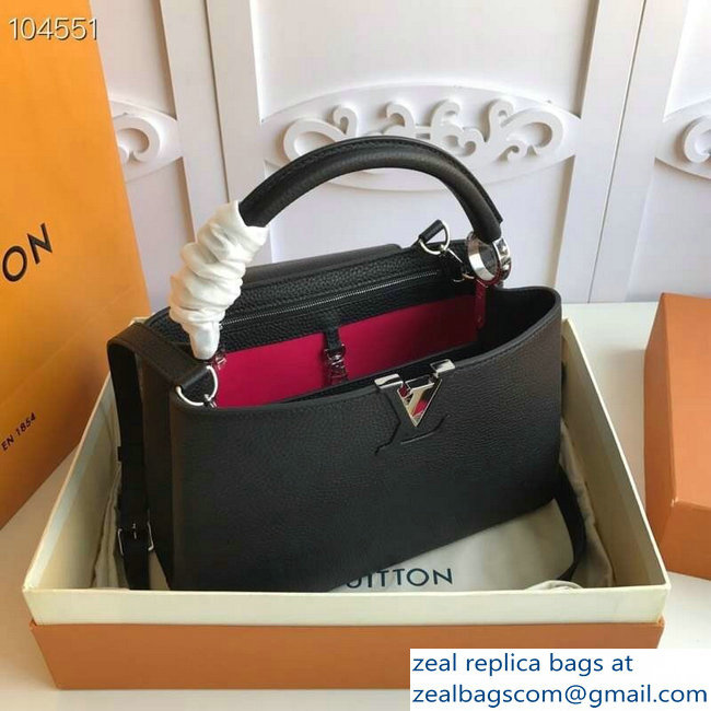 Louis Vuitton Capucines PM Bag M42242 Black/Silver