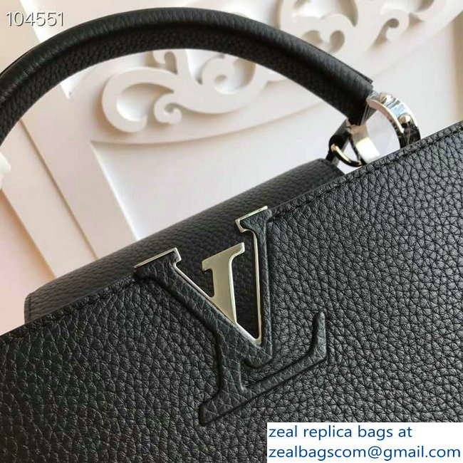 Louis Vuitton Capucines PM Bag M42242 Black/Silver