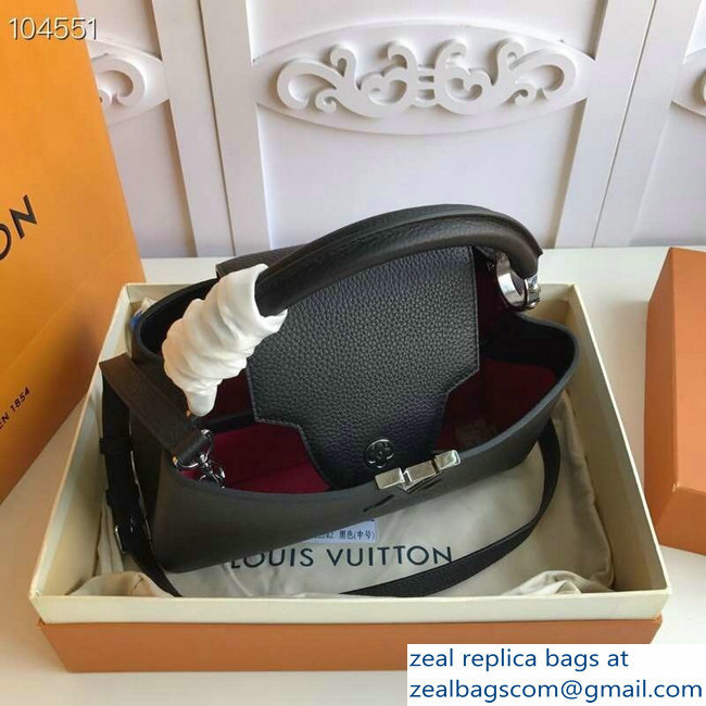 Louis Vuitton Capucines PM Bag M42242 Black/Silver