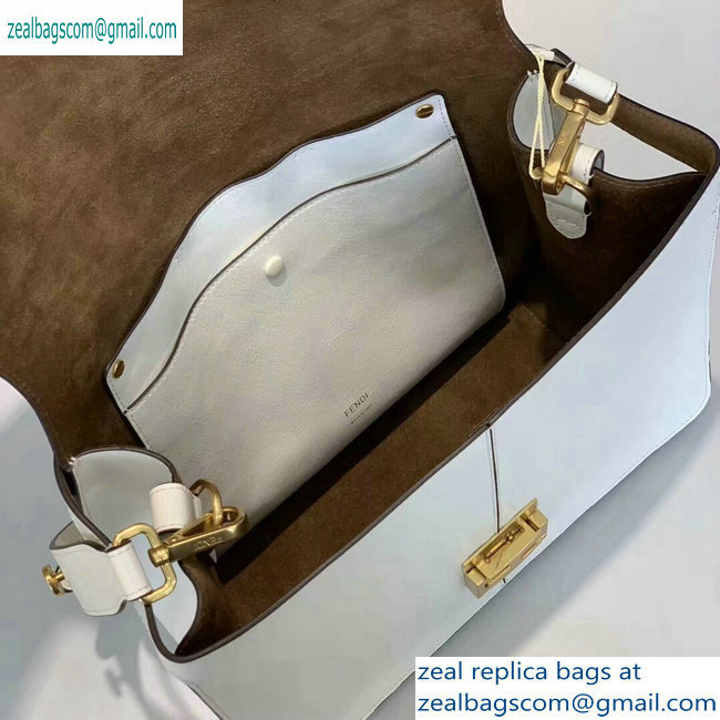 Fendi Leather Kan U Large Bag White 2019