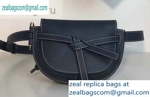 Loewe Calf Gate Bumbag Bag Denim Blue