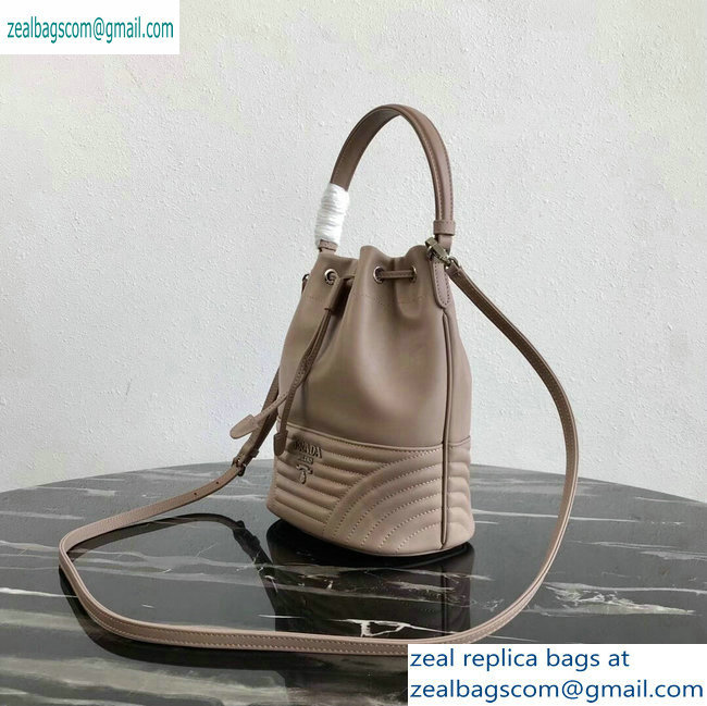 Prada Leather Bucket Bag 1BH038 Nude