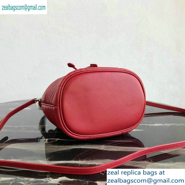 Prada Leather Bucket Bag 1BH038 Red