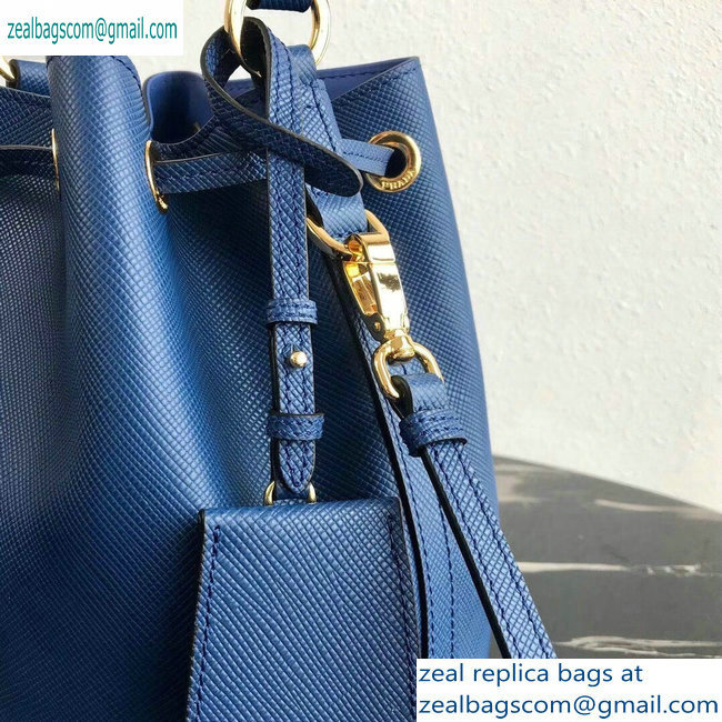 Prada Saffiano Leather Bucket Bag 1BZ032 Blue