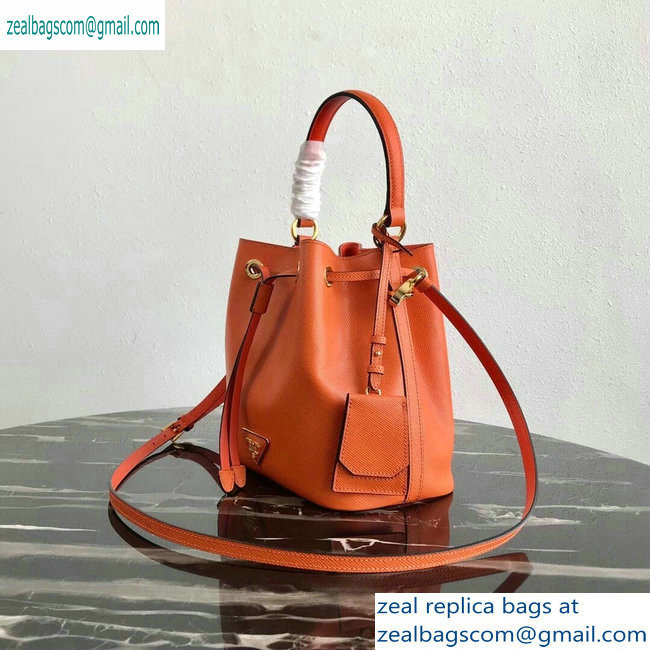 Prada Saffiano Leather Bucket Bag 1BZ032 Orange