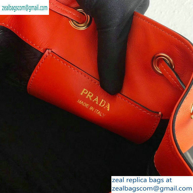 Prada Saffiano Leather Bucket Bag 1BZ032 Orange