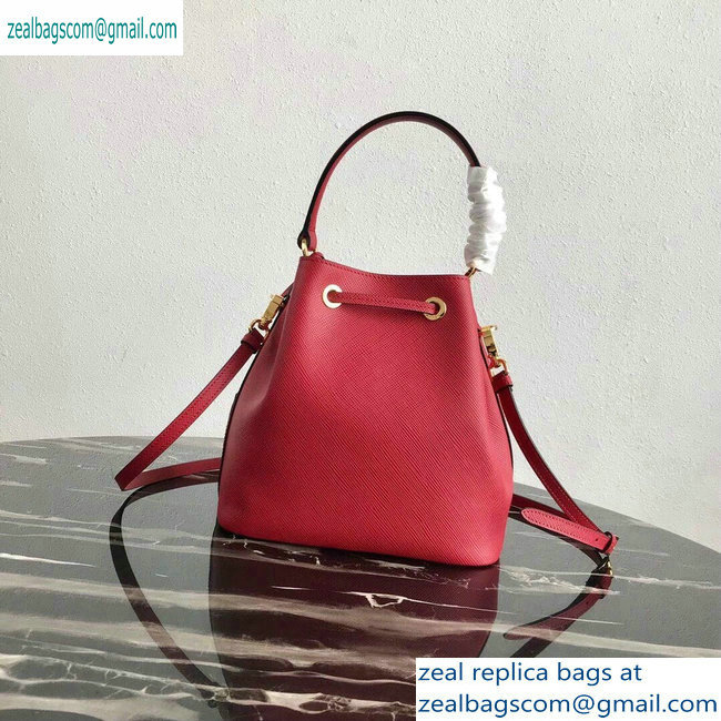 Prada Saffiano Leather Bucket Bag 1BZ032 Red