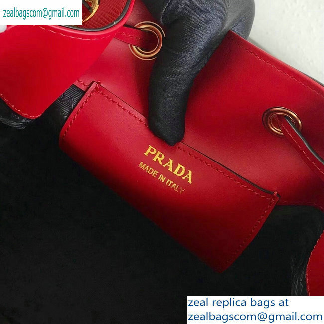 Prada Saffiano Leather Bucket Bag 1BZ032 Red