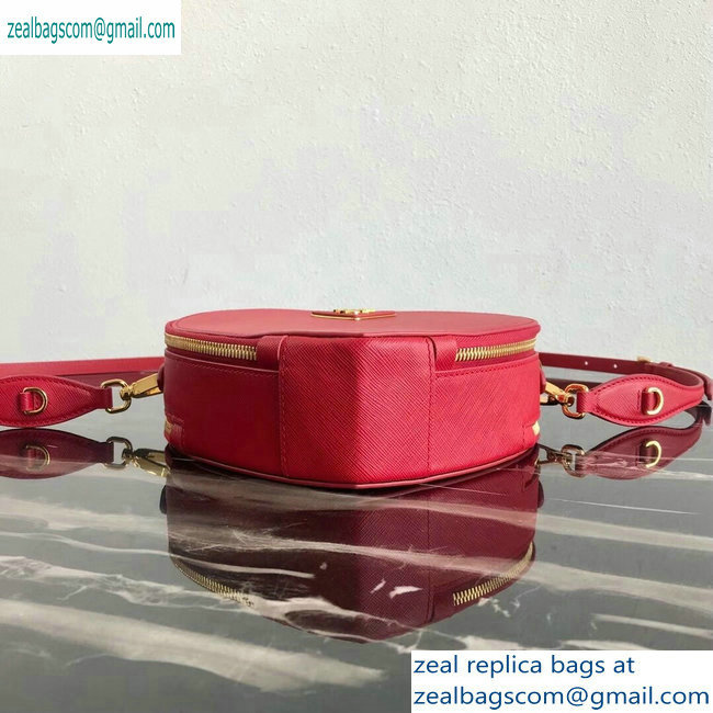 Prada Saffiano Leather Heart Odette Bag 1BH144 Red 2019