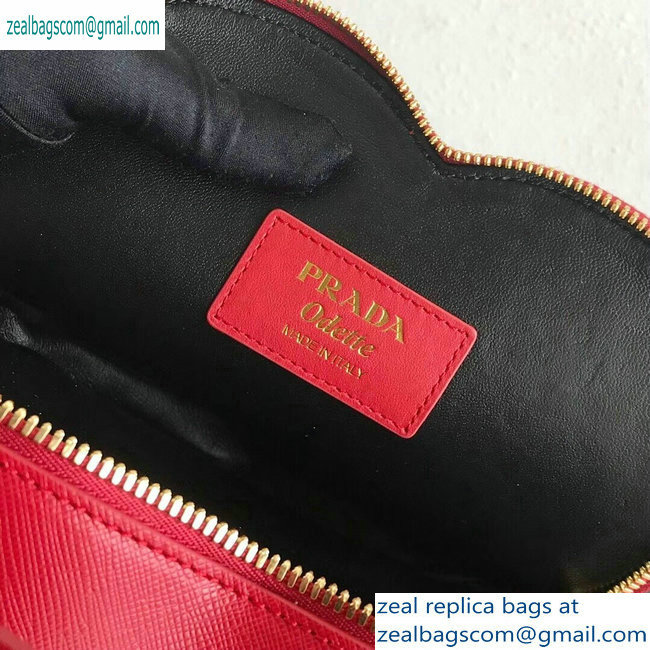 Prada Saffiano Leather Heart Odette Bag 1BH144 Red 2019