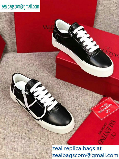Valentino VLOGO Leather Tricks Low-top Sneakers Black 2019 - Click Image to Close