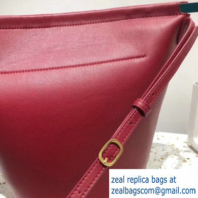 Celine Clasp Bucket Bag in Calfskin Red 2019