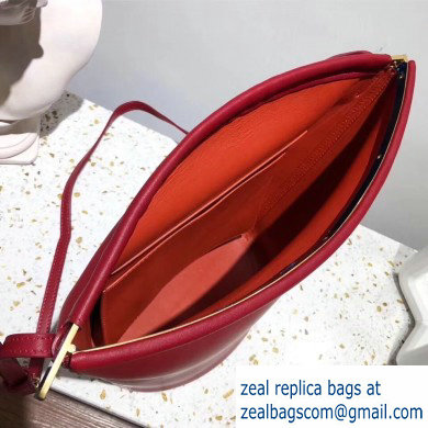 Celine Clasp Bucket Bag in Calfskin Red 2019