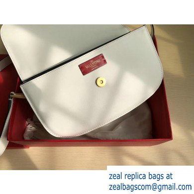 Valentino Supervee Calfskin Crossbody Large Bag White 2020