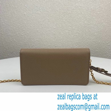 Prada Saffiano Leather Mini Bag with Chain Strap 1DH029 Beige 2020