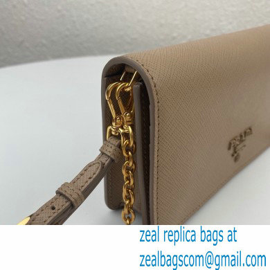 Prada Saffiano Leather Mini Bag with Chain Strap 1DH029 Beige 2020