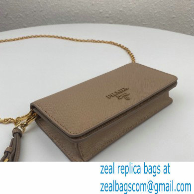 Prada Saffiano Leather Mini Bag with Chain Strap 1DH029 Beige 2020