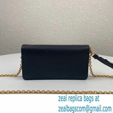 Prada Saffiano Leather Mini Bag with Chain Strap 1DH029 Black 2020