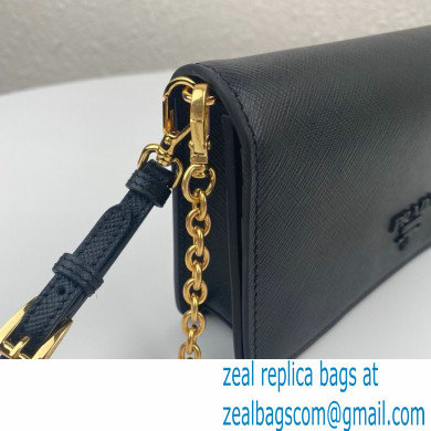 Prada Saffiano Leather Mini Bag with Chain Strap 1DH029 Black 2020