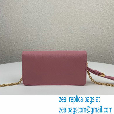 Prada Saffiano Leather Mini Bag with Chain Strap 1DH029 Pink 2020