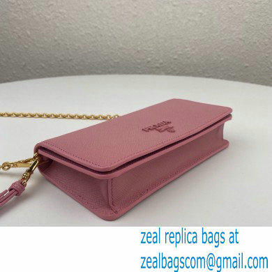 Prada Saffiano Leather Mini Bag with Chain Strap 1DH029 Pink 2020