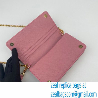 Prada Saffiano Leather Mini Bag with Chain Strap 1DH029 Pink 2020