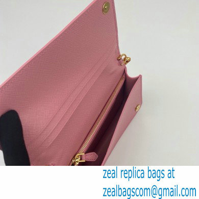 Prada Saffiano Leather Mini Bag with Chain Strap 1DH029 Pink 2020