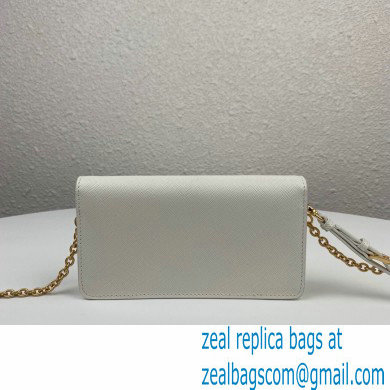 Prada Saffiano Leather Mini Bag with Chain Strap 1DH029 White 2020