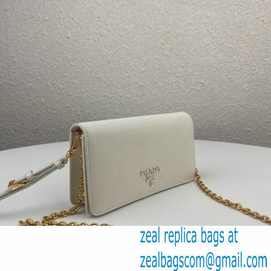 Prada Saffiano Leather Mini Bag with Chain Strap 1DH029 White 2020