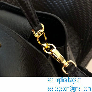 Prada Medium Saffiano Leather Matinee Bag 1BA282 Black 2020